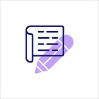 A pencil and paper icon on a white background vector