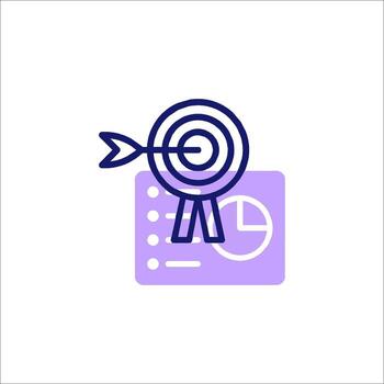 A target with an arrow on it and a box with a calendar vector