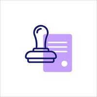 A stamp on a document icon vector