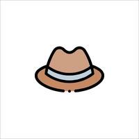 A hat icon in a flat style vector