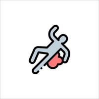 A man falling down with a red heart on his head vector