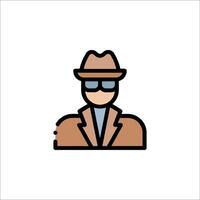 A man in a hat and sunglasses icon vector