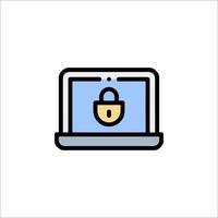 A laptop with a padlock icon vector