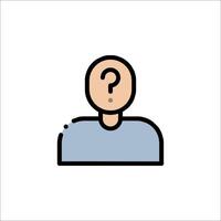 A man with a question mark on his head vector