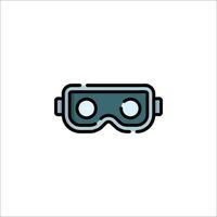 A virtual reality headset icon on a white background vector