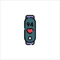 A heart monitor with the number 94 on it vector