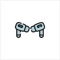 Two earphones icon on white background vector