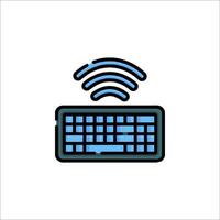 A wireless keyboard and mouse icon vector
