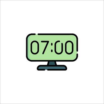 A clock on a white background with a green clock vector