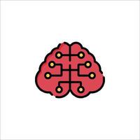 A brain with a circuit board on it vector