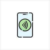 A phone with a green circle on it vector