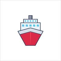 A red and white ship icon on a white background vector