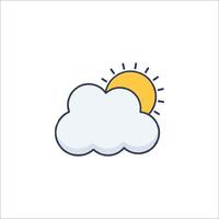 A cloud with a sun behind it vector