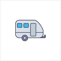 An icon of a camper trailer on a white background vector