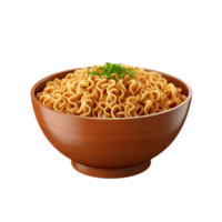 A bowl of instant noodles with fresh garnish representing a quick and delicious food option png