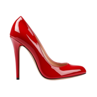 Glossy Red HighHeeled Stiletto Shoe for Sophisticated Fashion and Stylish Womens Accessories png