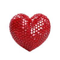 Shiny red sequined heart symbolizing love, passion, and romance with intricate sparkling details png