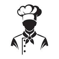 Silhouette Chef Icon Representing Culinary Professionals vector