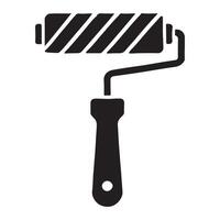High-quality Silhouette Paint Roller Illustration for DIY Projects vector