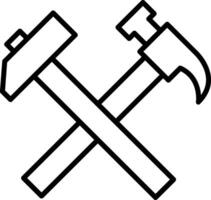Crossed Hammers Icon Design Symbol vector