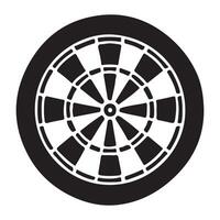 Black and White Dartboard Silhouette for Target Practice vector