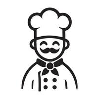 Smiling Chef Silhouette Icon A Culinary Professional Illustration vector