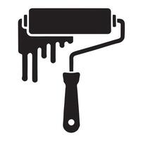 Paint Roller Silhouette with Dripping Paint Illustration for Painting Projects vector