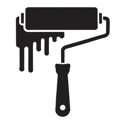 Paint Roller Silhouette with Dripping Paint Illustration for Painting Projects