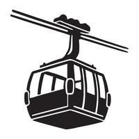 A Striking Silhouette Illustration of a Cable Car Gondola vector