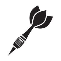 Detailed Black Silhouette Dart Icon for Game Design vector