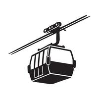 Cable Car Silhouette Transportation Illustration vector