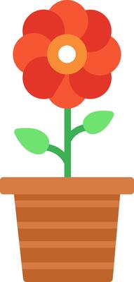 Flowerpot Icon Design Symbol