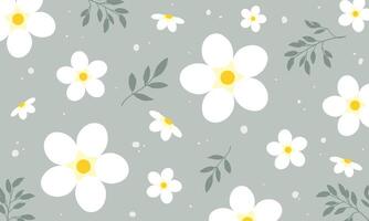 Flowers and leaf's wall art background. Foliage line art drawing with abstract shape. vector