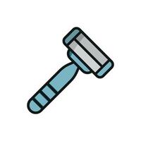 Razor icon features a sleek and modern design, perfect for representing grooming tools, shaving products, or personal care branding. vector