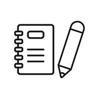 Binder pencil set icon embodies a neat and detailed style, ideal for use in educational campaigns, student guides, or organizational tips. vector