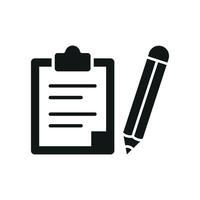 Clipboard and pencil set icon features a polished and user-friendly aesthetic, perfect for visualizing task management tools, surveys, or documentation. vector