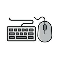 Keyboard and mouse set icon highlights a professional and versatile aesthetic, great for branding technology blogs, e-commerce platforms, or tech support services. vector