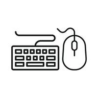 Keyboard mouse set stationery icon basic design vector