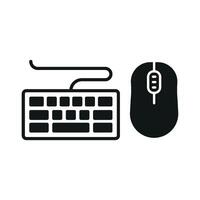 Keyboard and mouse set icon delivers a polished and innovative design, perfect for enhancing computer tutorials, gaming content, or tech advertisements. vector