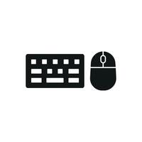 Keyboard and mouse set icon showcases a refined and stylish look, perfect for illustrating professional workstations, tech products, or online learning platforms. vector