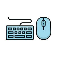 Keyboard and mouse set icon offers a contemporary and professional design, ideal for enhancing presentations, digital marketing materials, or e-learning visuals. vector
