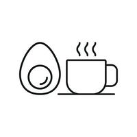 Coffee glass and egg icon delivers a clean and functional design, perfect for visualizing healthy meals, food delivery services, or breakfast events. vector