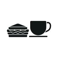 Coffee glass and sandwich icon delivers a fresh and comforting aesthetic, perfect for visualizing convenient meals, snacks on-the-go, or morning routines. vector