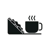 Coffee glass and sandwich icon offers a cheerful and inviting look, great for promoting quick bites, cafe branding, or healthy eating options. vector