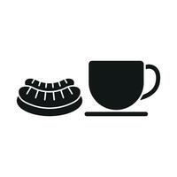Coffee glass and sausage icon delivers a clean and energizing design, perfect for visualizing nutritious breakfast options, morning meals, or food apps. vector