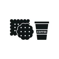 Drink and biscuit icon highlights a fresh and inviting style, ideal for food packaging, product labels, or online cafe menus. vector