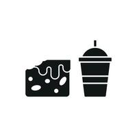Drink and brownie set icon delivers a comforting and luxurious design, perfect for representing cozy vector