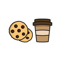 Drink and chocolate cookies icon delivers a comforting and homey design vector