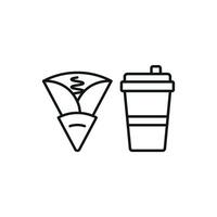 Drink and crepe set icon designed with colorful elements, perfect for festive event themes or engaging digital content vector