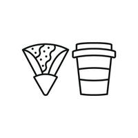 Drink and crepe set icon with a strong and eye-catching design, perfect for social media posts or fast food branding vector